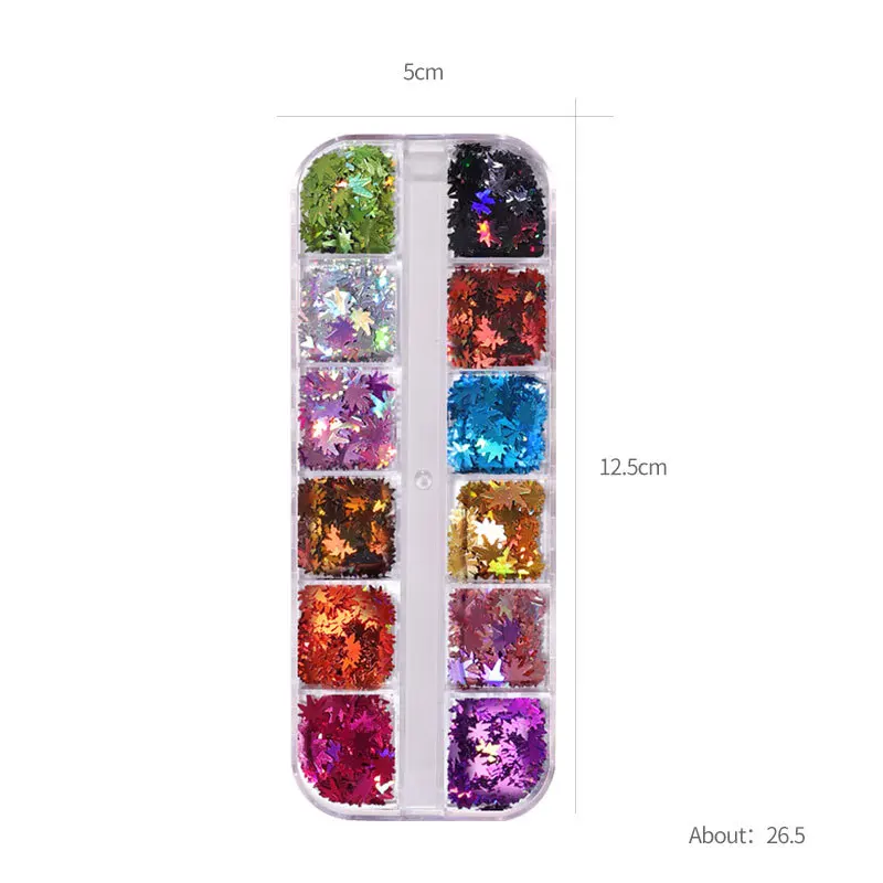 12 Color Maple Leaf Nail Glitter Nail Art Sequins Holographic Paillette Gradient Autumn UV Gel Polish Manicure Tools Decorations
12 Color Maple Leaf Nail Glitter Nail Art Sequins Holographic Paillette Gradient Autumn UV Gel Polish Manicure Tools Decorations