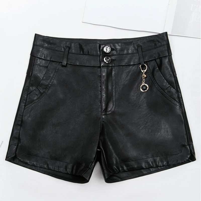 Shorts Women High Waist Straight PU Leather All-macth Plus Velvet Short Trousers Womens Warm Winter Chic Fashion Ins Leisure New
Shorts Women High Waist Straight PU Leather All-macth Plus Velvet Short Trousers Womens Warm Winter Chic Fashion Ins Leisure New