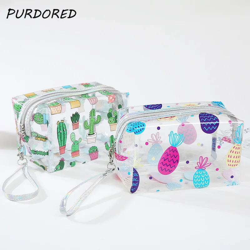 PURDORED 1 Pc Clear Cactus Cosmetic Bag for Women Waterproof PVC Travel Makeup Bag Flamingo Pineapple Toiletry Bag Neceser
PURDORED 1 Pc Clear Cactus Cosmetic Bag for Women Waterproof PVC Travel Makeup Bag Flamingo Pineapple Toiletry Bag Neceser