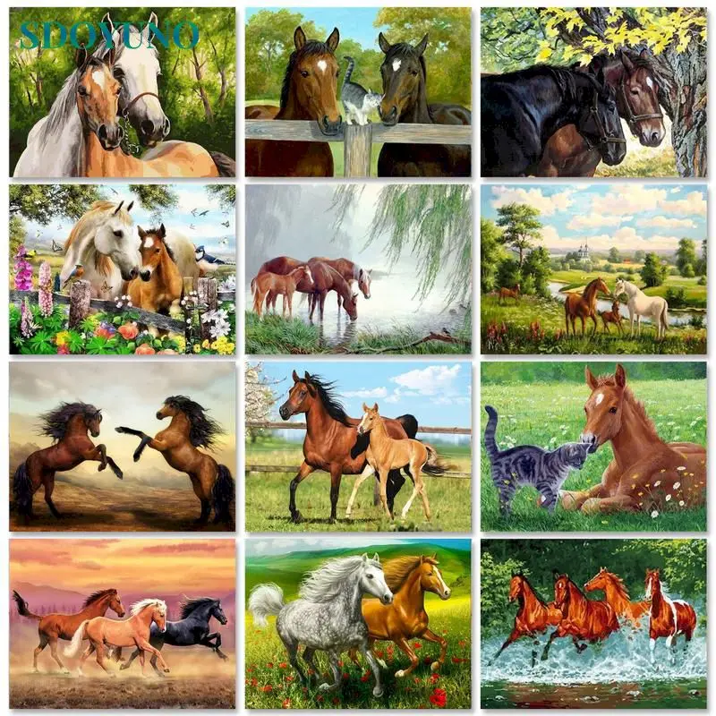 SDOYUNO Acrylic Paint By Numbers Horse Oil Painting By Numbers On Canvas 40x50cm Animals Frameless DIY Home Decor
SDOYUNO Acrylic Paint By Numbers Horse Oil Painting By Numbers On Canvas 40x50cm Animals Frameless DIY Home Decor