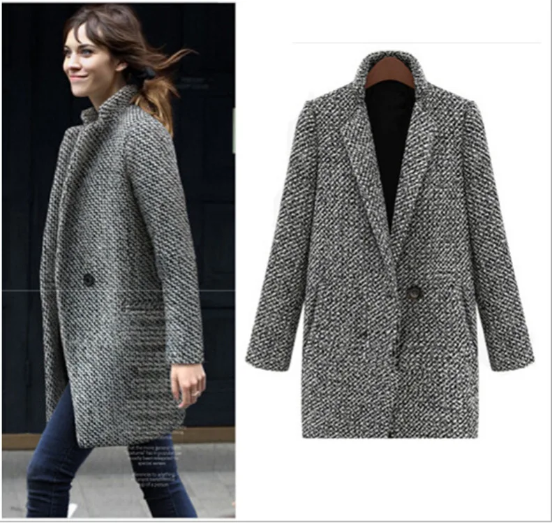 New thick warm woolen coat mid-length lapel coat large size plaid long-sleeved woolen coat plus size women's clothing h00250
New thick warm woolen coat mid-length lapel coat large size plaid long-sleeved woolen coat plus size women's clothing h00250