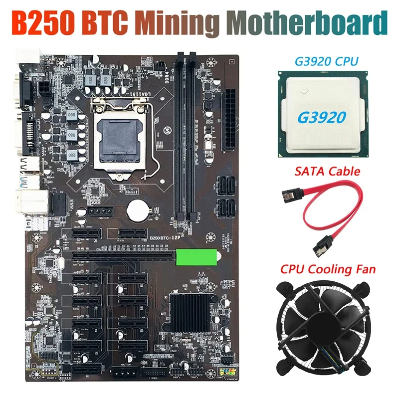 NEW-B250 BTC Miner Motherboard with G3920 or G3930 CPU CPU+Fan+SATA Cable 12XGraphics Card Slot LGA 1151 DDR4 USB3.0 for BTC Min
NEW-B250 BTC Miner Motherboard with G3920 or G3930 CPU CPU+Fan+SATA Cable 12XGraphics Card Slot LGA 1151 DDR4 USB3.0 for BTC Min