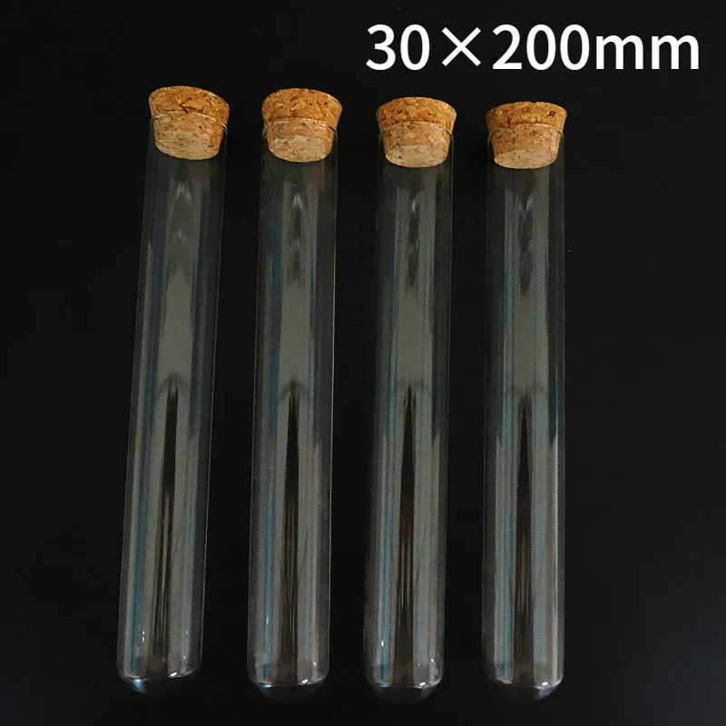 6pcs/lot 80ml 30x200mm Round botttom Glass tube laboratory Transparent hard glass test tube with cork Wedding favours Vial 
6pcs/lot 80ml 30x200mm Round botttom Glass tube laboratory Transparent hard glass test tube with cork Wedding favours Vial