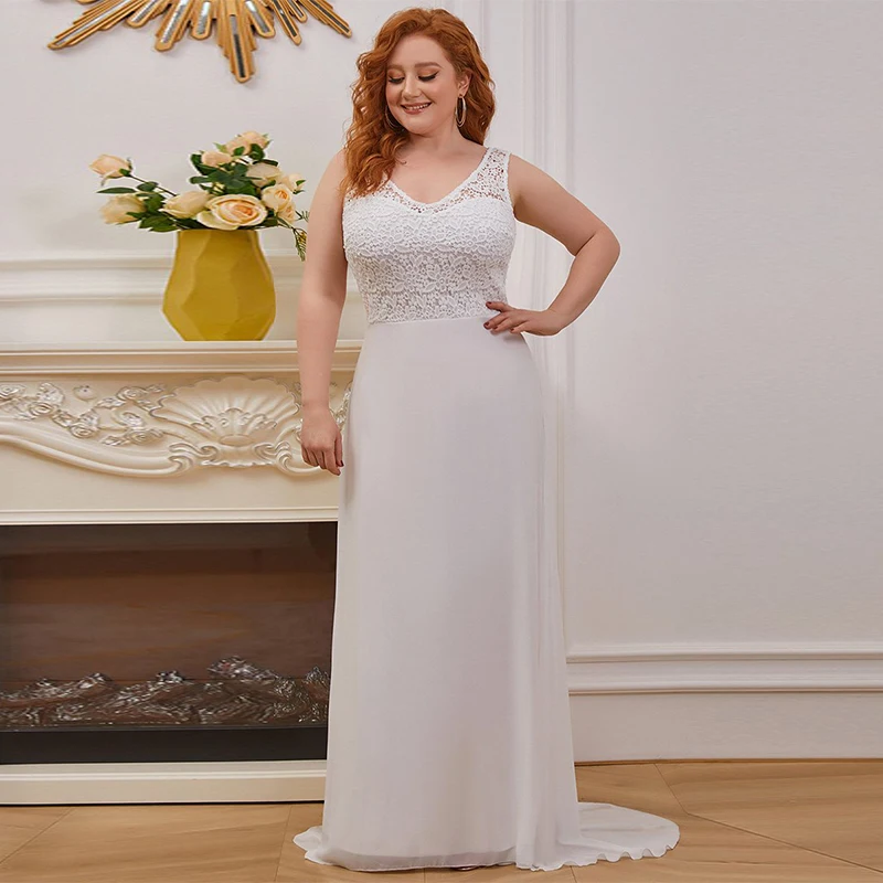 White Embroidery Evening Dress Backless Elegant V-Neck Empire Sleeveless A-Line Floor-Length Plus Size Women Formal Gowns D943
White Embroidery Evening Dress Backless Elegant V-Neck Empire Sleeveless A-Line Floor-Length Plus Size Women Formal Gowns D943