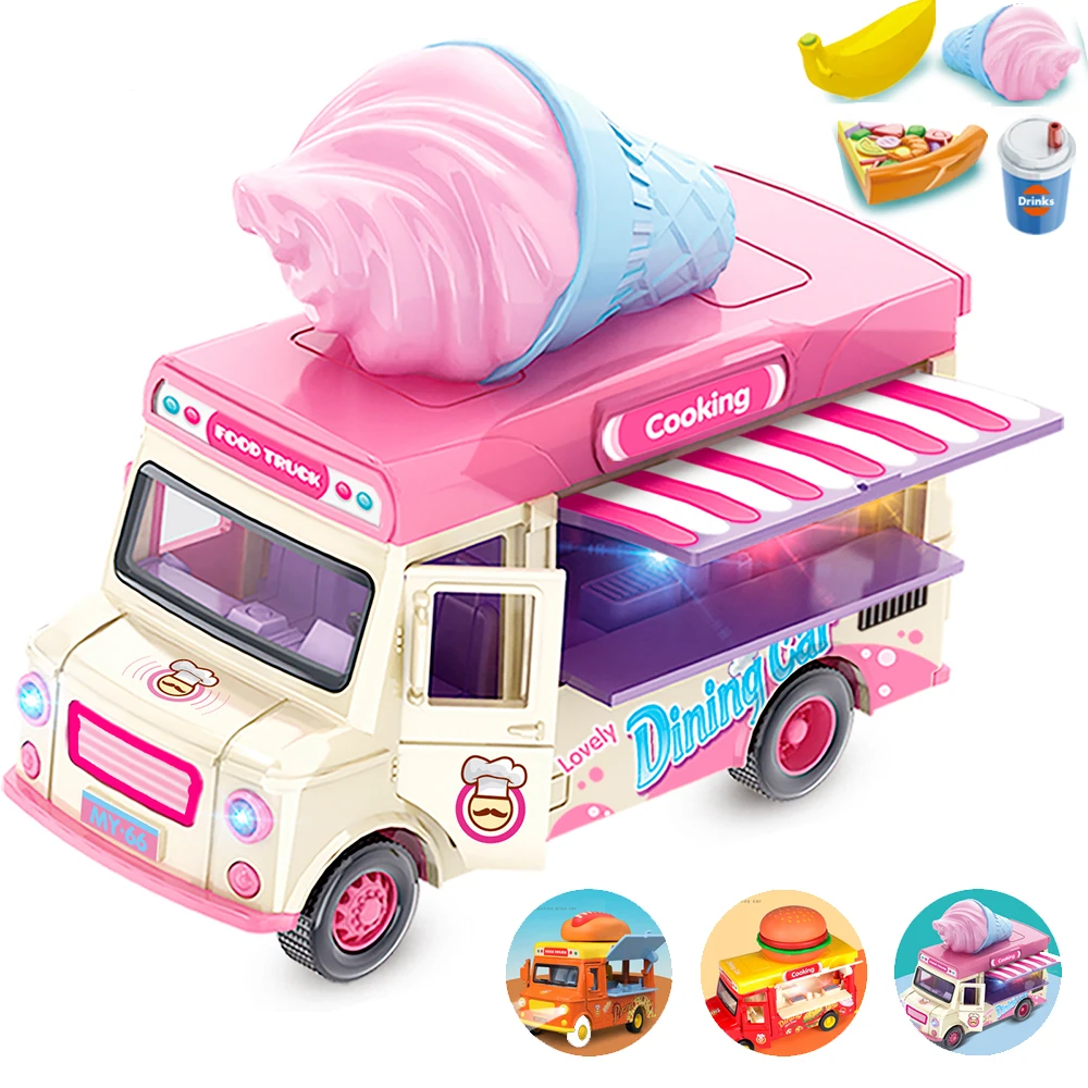 Pull Back Car Food Truck Vehicle Toy Car with Music Light and Openable Doors Awning, Ice Cream Toy Cart Alloy Toys Diecast
Pull Back Car Food Truck Vehicle Toy Car with Music Light and Openable Doors Awning, Ice Cream Toy Cart Alloy Toys Diecast