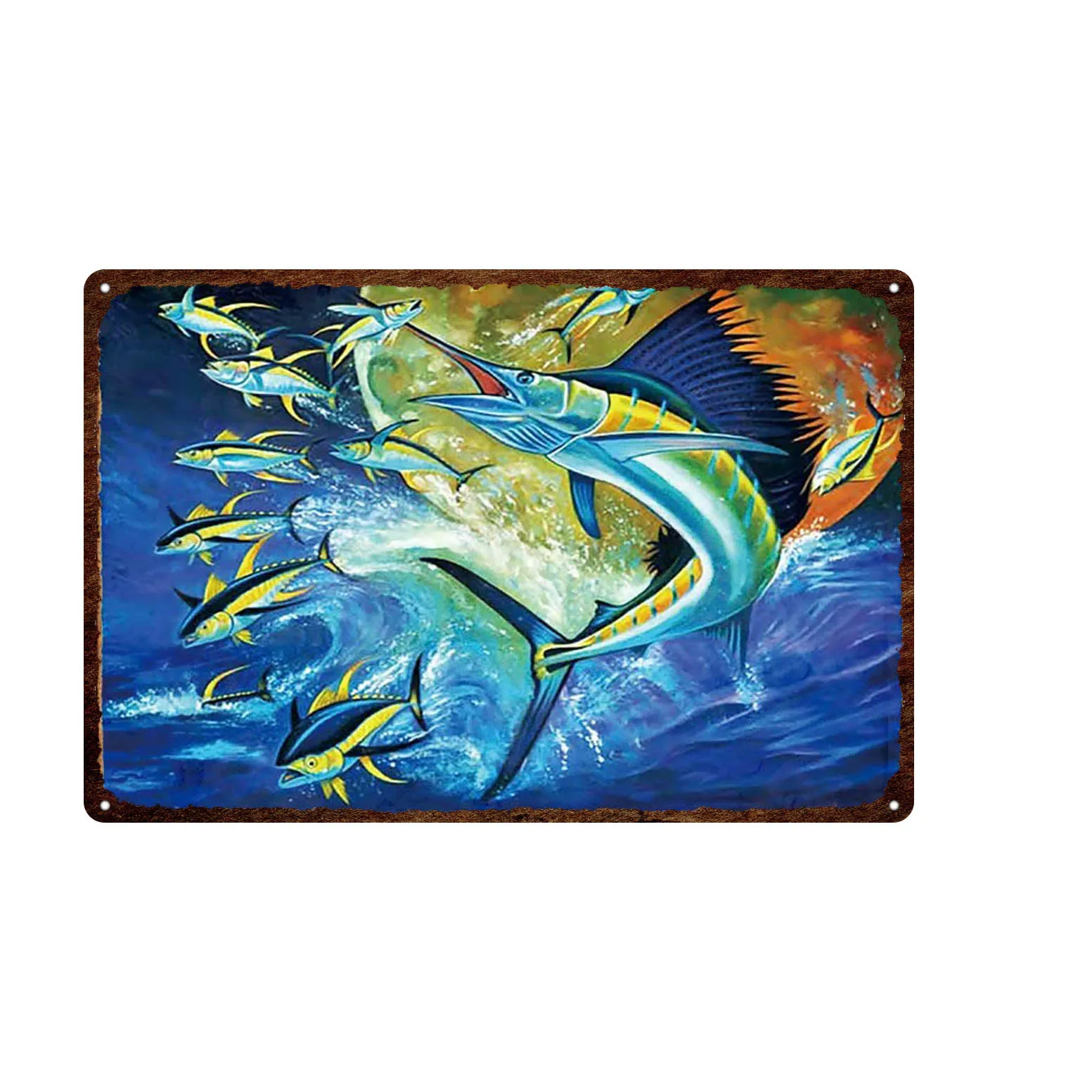 Customizable Field Fishing Pond Animal Fish Natural Landscape Retro Anti-fading Decorative Plaque Tin Paint Metal Tin Sign
Customizable Field Fishing Pond Animal Fish Natural Landscape Retro Anti-fading Decorative Plaque Tin Paint Metal Tin Sign