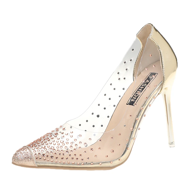 Women Shoes New Gold Silver PVC Transparent Rivet Diamond Pumps Sandals Perspex Heel Pointed Toe Crystal Silver Wedding Pumps
Women Shoes New Gold Silver PVC Transparent Rivet Diamond Pumps Sandals Perspex Heel Pointed Toe Crystal Silver Wedding Pumps