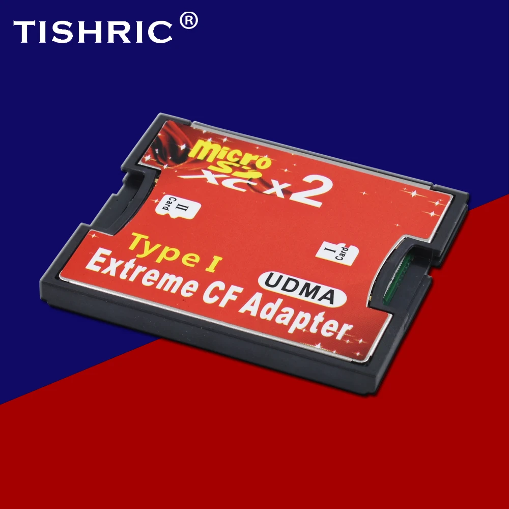 TISHRIC высокое качество двойной Micro SD TF в CF адаптер для MicroSD SDHC SDXC Compact Flash Type I