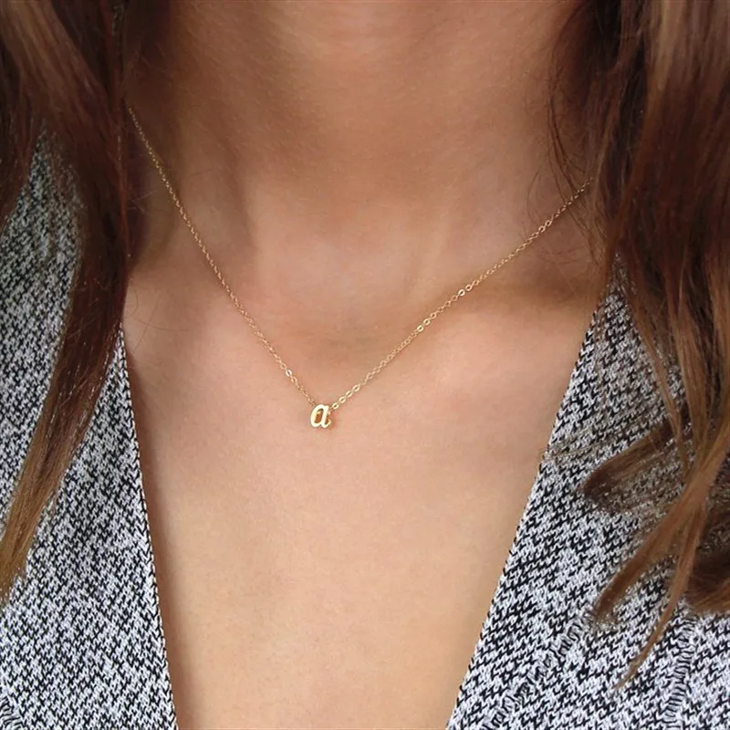 Fashion 26 Lowercase Letters Women Necklace Gold Stainless Steel Simple Ladies Dress Clavicle Chain Casual Gift Jewelry
Fashion 26 Lowercase Letters Women Necklace Gold Stainless Steel Simple Ladies Dress Clavicle Chain Casual Gift Jewelry
