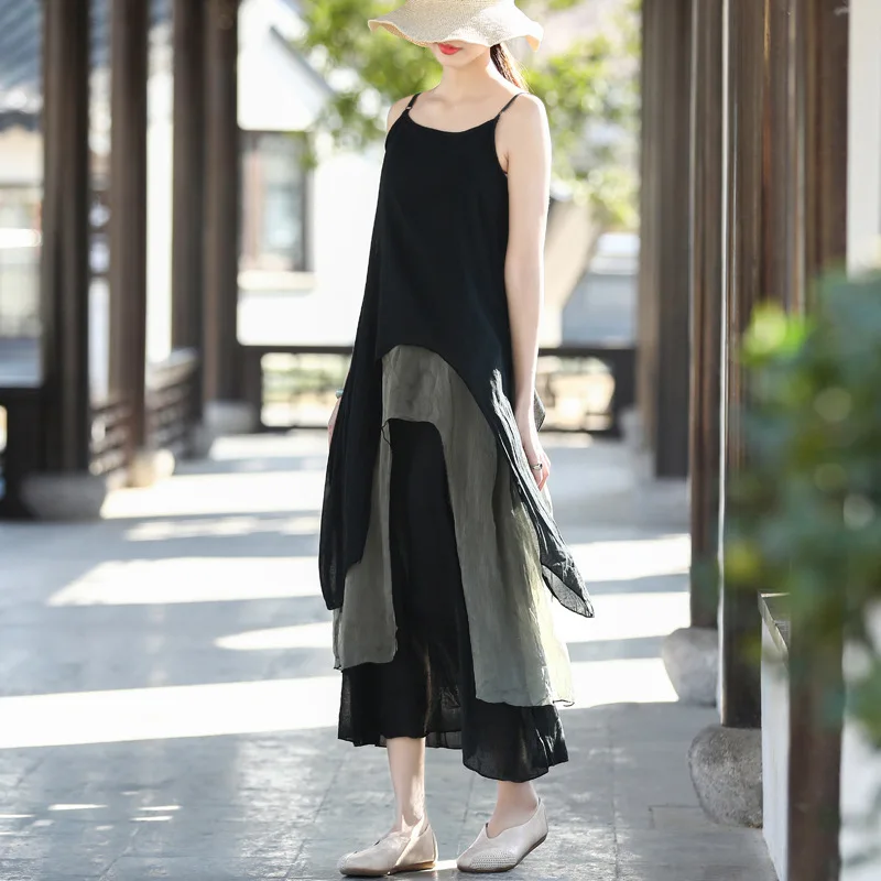 Johnature Women Suspender Dress Cotton Linen Irregular Solid Color Sleeveless Patchwork Clothes 2021 Summer Comfortable Dresses
Johnature Women Suspender Dress Cotton Linen Irregular Solid Color Sleeveless Patchwork Clothes 2021 Summer Comfortable Dresses