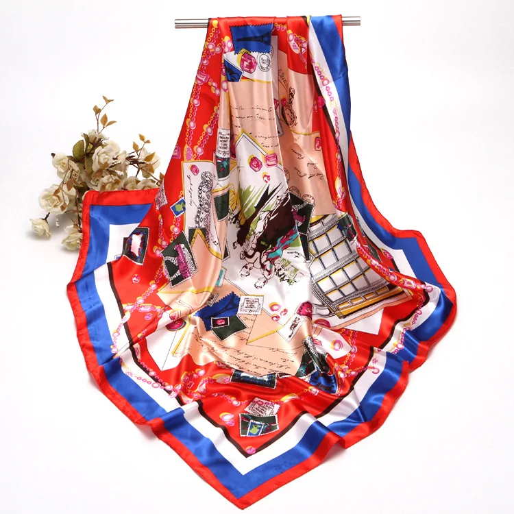 High Quality Scarf Women 90*90cm Fashion Hijab Scarf Print Silk Satin Hair Scarfs Kerchief Square Neck Erchief Headband Shawl
High Quality Scarf Women 90*90cm Fashion Hijab Scarf Print Silk Satin Hair Scarfs Kerchief Square Neck Erchief Headband Shawl
