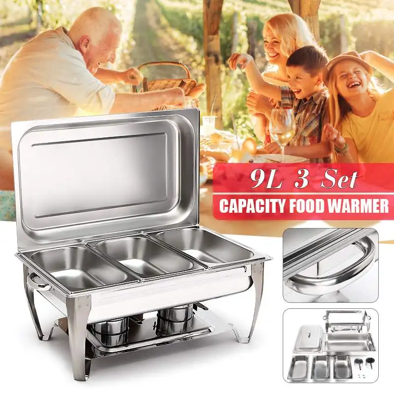 9L Foldable Stainless Steel Square Buffet Stove Dish Set Container Food Warmer Rectangular Chafing Dish Full Buffet Catering
9L Foldable Stainless Steel Square Buffet Stove Dish Set Container Food Warmer Rectangular Chafing Dish Full Buffet Catering