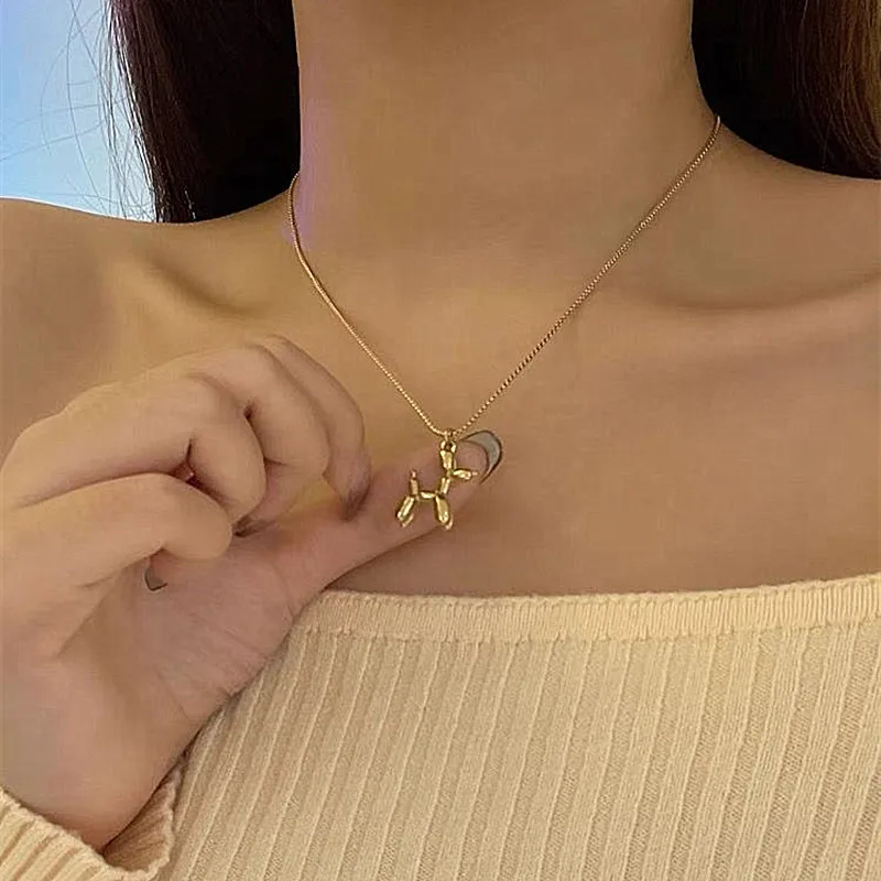 Kpop Alloy Poodle Balloon Dog Animal Chain Necklace Balloon Puppy Dog Pendant Necklace for Women Girls Jewelry
Kpop Alloy Poodle Balloon Dog Animal Chain Necklace Balloon Puppy Dog Pendant Necklace for Women Girls Jewelry