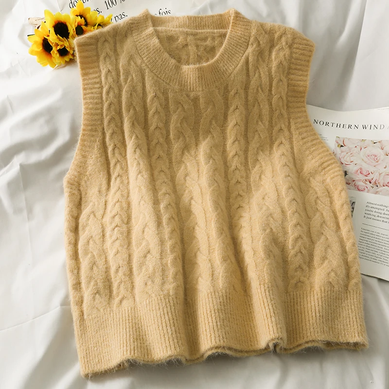 Pink Sweater Vest Christmas Knitted Vest Pull Femme Vintage Pullover Korean Jumper Winter Sweaters Women 2021 Fashion Clothes
Pink Sweater Vest Christmas Knitted Vest Pull Femme Vintage Pullover Korean Jumper Winter Sweaters Women 2021 Fashion Clothes