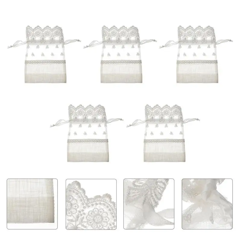 5Pcs Chic Drawstring Pouches Gift Pouches Portable Jewelry Storage Pouches Wedding Party Gift Candy Bags
5Pcs Chic Drawstring Pouches Gift Pouches Portable Jewelry Storage Pouches Wedding Party Gift Candy Bags