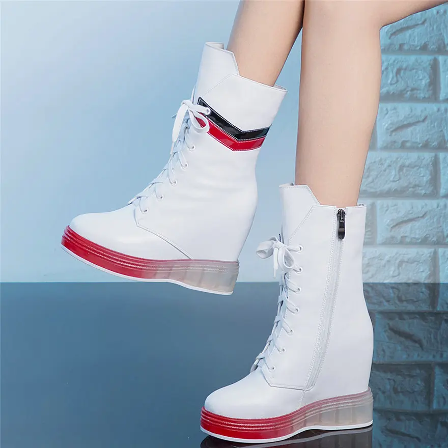 Winter Warm Sneakers Women Lace Up Genuine Leather High Heel Military Ankle Boots Female High Top Round Toe Platform Pumps Shoes
Winter Warm Sneakers Women Lace Up Genuine Leather High Heel Military Ankle Boots Female High Top Round Toe Platform Pumps Shoes