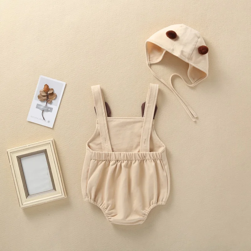 Summer Baby Bodysuit for Boys Girls Clothes Cartoon Cute Bear Sleeveless Strap Cotton Bodysuits Hat Two-piece New
Summer Baby Bodysuit for Boys Girls Clothes Cartoon Cute Bear Sleeveless Strap Cotton Bodysuits Hat Two-piece New