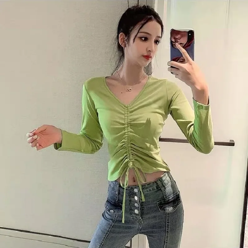 Футболка женская с длинным рукавом, свободная дышащая хлопковая длинная рубашка с V-образным вырезом, повседневный топ в Корейском стиле для студентов, большие размеры
Футболка женская с длинным рукавом, свободная дышащая хлопковая длинная рубашка с V-образным вырезом, повседневный топ в Корейском стиле для студентов, большие размеры