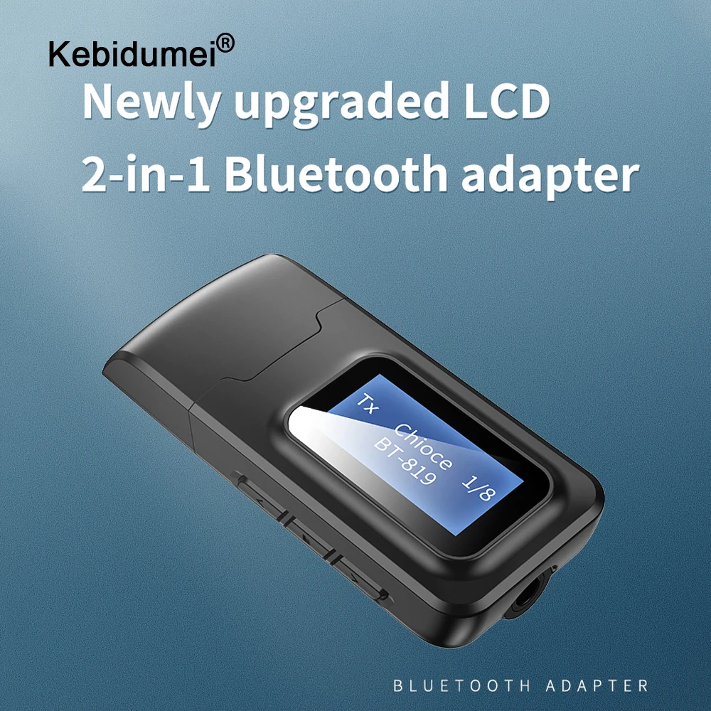 USB-адаптер Bluetooth с ЖК-дисплеем приемник-передатчик 5 0 2 в 1 для автомобиля ПК ТВ