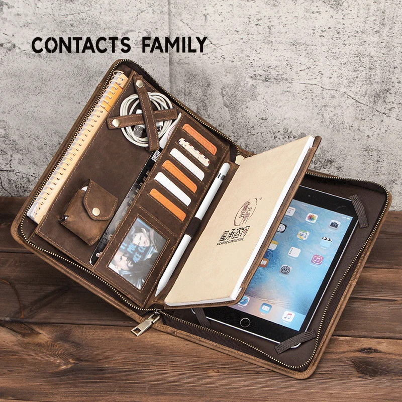 Folder Padfolio Genuine Leather Organizer Zippered Tablet Pouch Business Portfolio Holder For iPad Mini 5 1 2 3 4 7.9 inch Case 
Folder Padfolio Genuine Leather Organizer Zippered Tablet Pouch Business Portfolio Holder For iPad Mini 5 1 2 3 4 7.9 inch Case