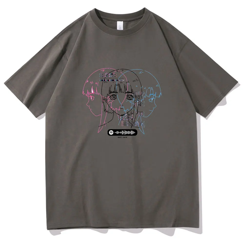 

Men Short Sleeve T-Shirt Ascii Serial Experiments Print O-Neck Shirt Lain, Iwakura, Weeb Girl,