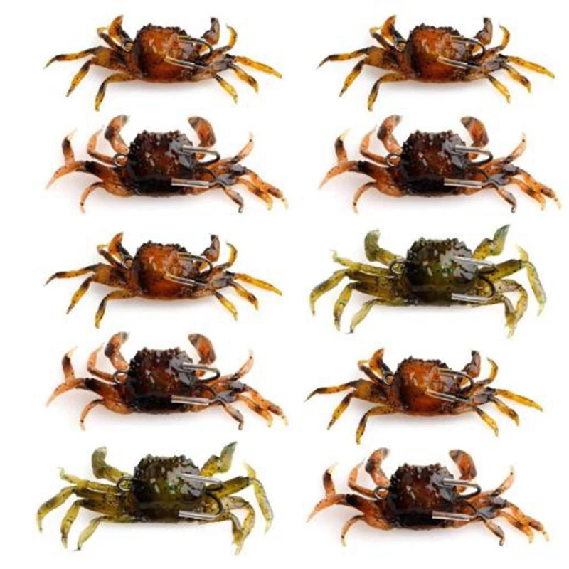 10 Pcs Crab Bait, 3D Simulation Crab Soft Bait with Pointed Hook, Sea Fish Bait Buckle, Sea Fish Fishing Tackle Tools
10 Pcs Crab Bait, 3D Simulation Crab Soft Bait with Pointed Hook, Sea Fish Bait Buckle, Sea Fish Fishing Tackle Tools