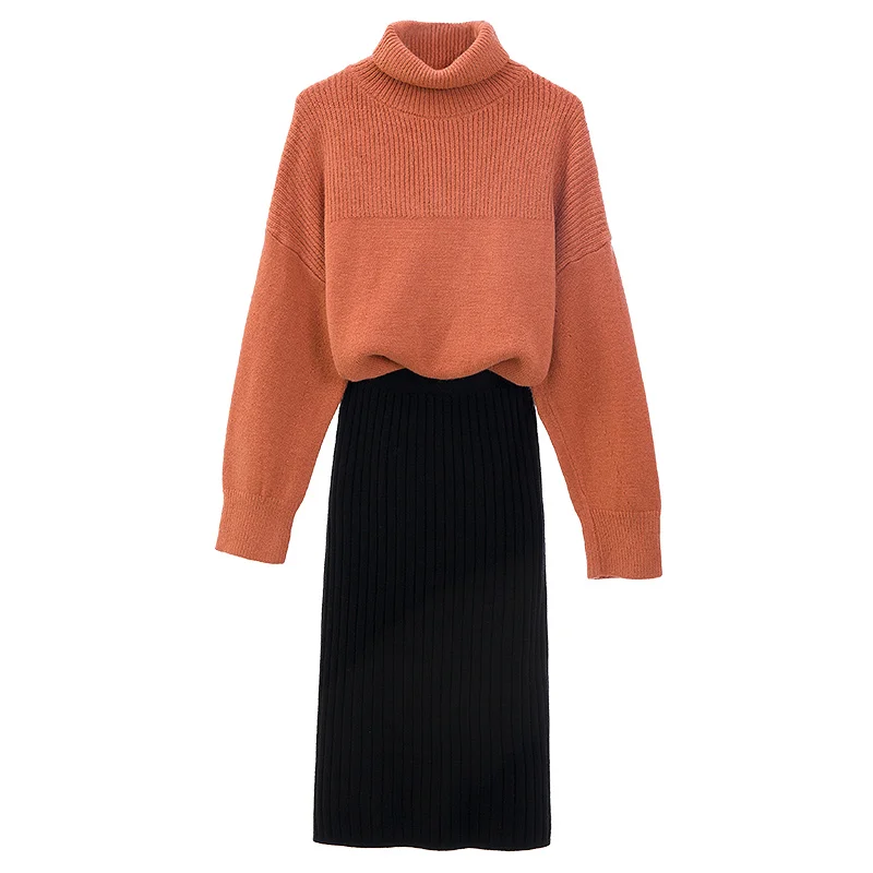 Sets Turtleneck Thick Loose Languid Fall And Winter Sweaters Knitted Skirts Suits Women Outfit Knitwear Casual 2 Pcs Clothing
Sets Turtleneck Thick Loose Languid Fall And Winter Sweaters Knitted Skirts Suits Women Outfit Knitwear Casual 2 Pcs Clothing