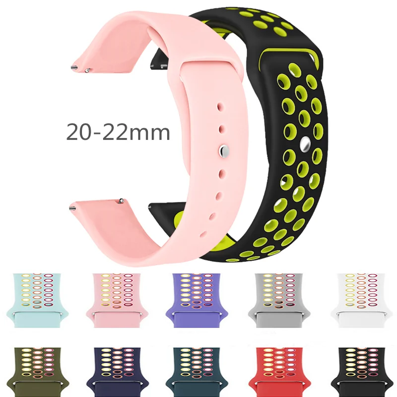 Silicone 20/22MM Wristbands For Samsung Galaxy Watch 46mm Gear S3 Classic/Frontier Galaxy Watch 3 45mm Bracelet Huawei GT Strap
Silicone 20/22MM Wristbands For Samsung Galaxy Watch 46mm Gear S3 Classic/Frontier Galaxy Watch 3 45mm Bracelet Huawei GT Strap