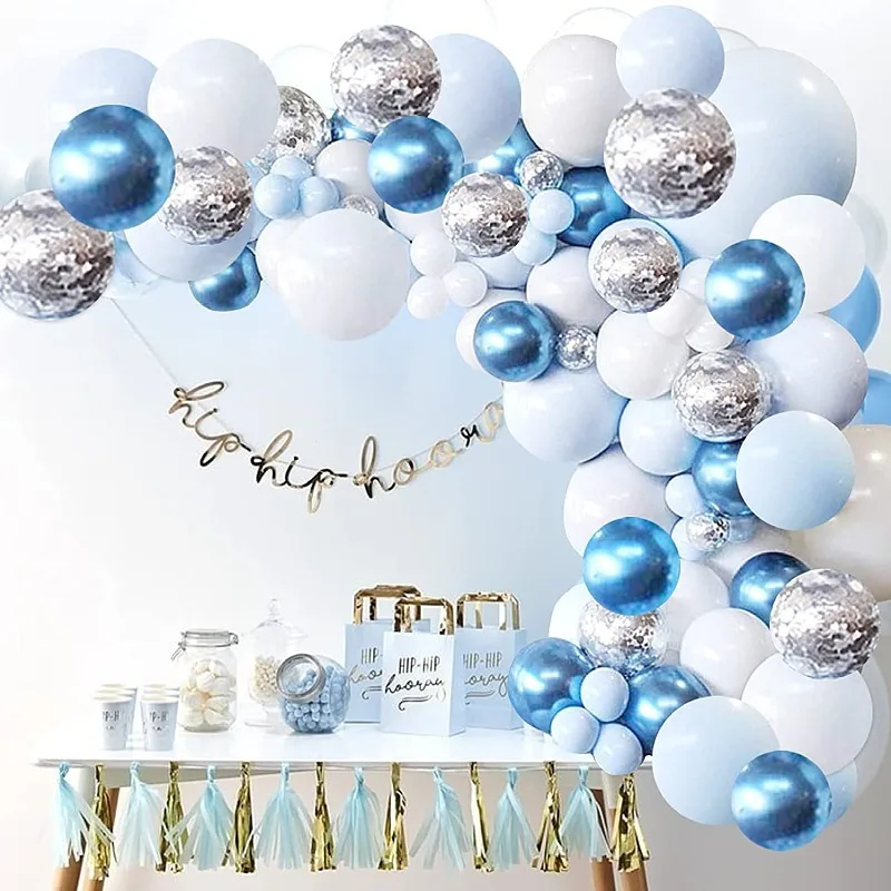126pcs Blue Balloon Garland Arch Kit with Metal Confetti Balloon for Boy Girl Birthday Baby Shower Wedding Party Decoration
126pcs Blue Balloon Garland Arch Kit with Metal Confetti Balloon for Boy Girl Birthday Baby Shower Wedding Party Decoration