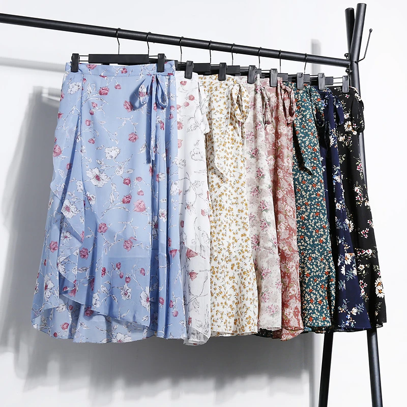 Kawaii Ruffles High Waist Chic Print Ladies Chiffon Skirt Casual Women Chiffon Skirt Lace Up Mermaid Knee Length Skirts
Kawaii Ruffles High Waist Chic Print Ladies Chiffon Skirt Casual Women Chiffon Skirt Lace Up Mermaid Knee Length Skirts