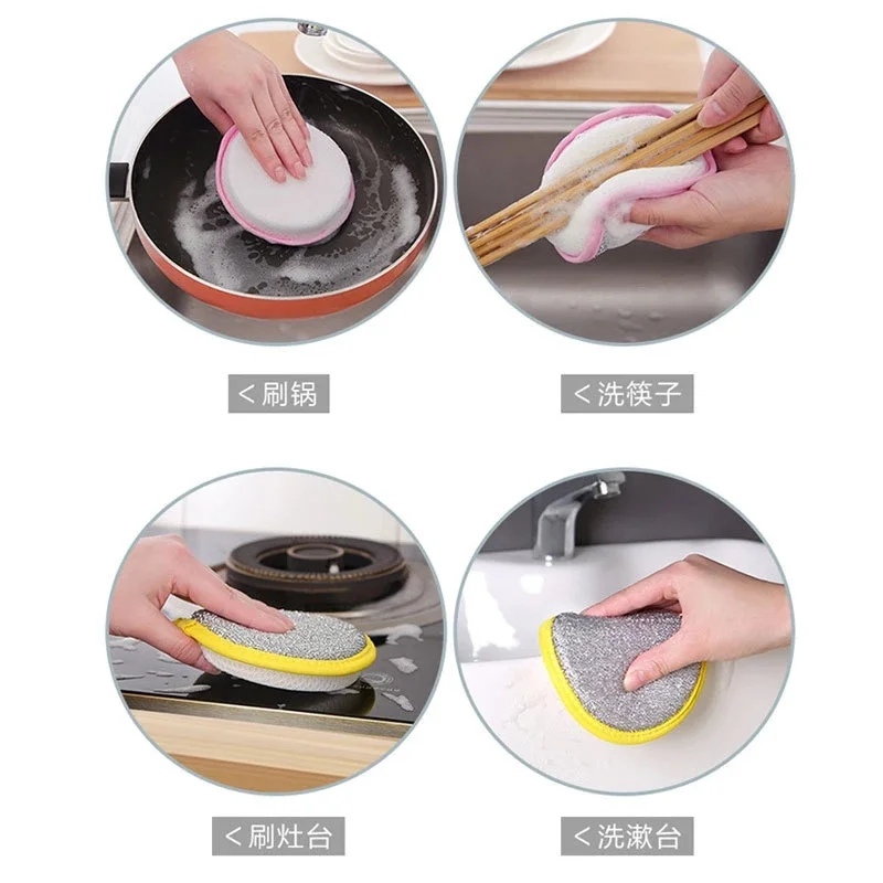 Wholesale Dish Towel Double Sided Cleaning Scouring Pad Kitchen Dishwashing Cloth Round Decontamination Non Stick Oil Sponge 
Wholesale Dish Towel Double Sided Cleaning Scouring Pad Kitchen Dishwashing Cloth Round Decontamination Non Stick Oil Sponge