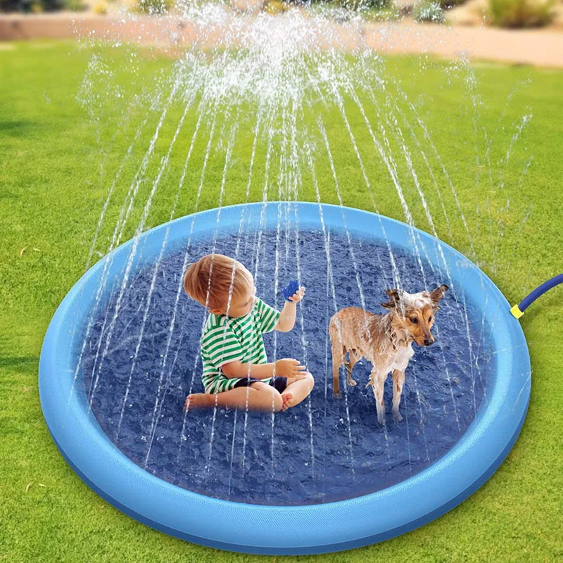 

Коврик-Дождеватель для домашних животных, охлаждающий мат для бассейна, надувной коврик для распыления воды, летняя крутая ванна для собак