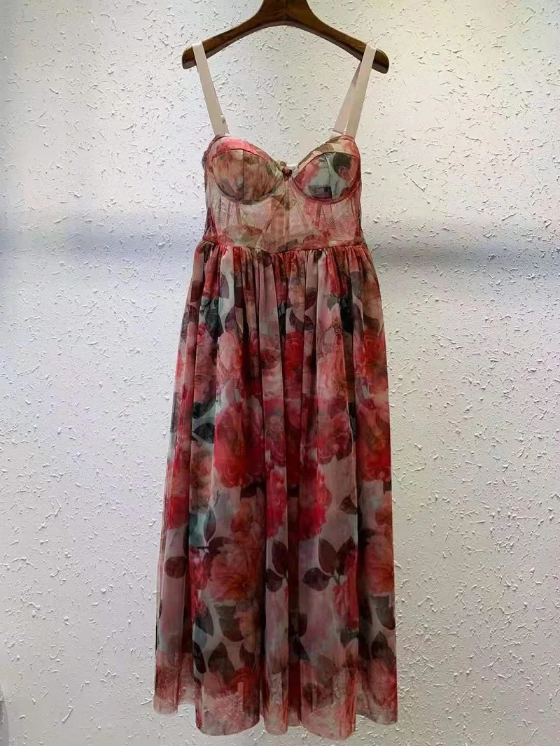 New Strap Long Dress 2021 Summer Fashion Style Women Sweet Rose Floral Print Sleeveless Casual Long Party Ladies Dresses Vestido
New Strap Long Dress 2021 Summer Fashion Style Women Sweet Rose Floral Print Sleeveless Casual Long Party Ladies Dresses Vestido
