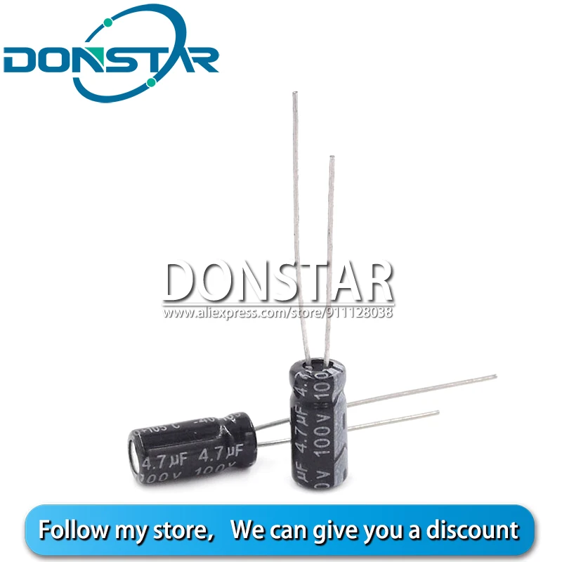 20PCS 4.7UF 100V Aluminium Electrolytic Capacitor 100V 4.7UF 5*11MM Electrolytic Capacitor
20PCS 4.7UF 100V Aluminium Electrolytic Capacitor 100V 4.7UF 5*11MM Electrolytic Capacitor