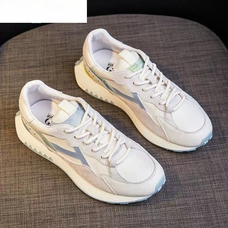 

2021 Spring New Women's Thick-soled Sneakers Lace Up Comfortable Dad Shoes Casual Height-increasing Shoes Women Vulcanized Shoes