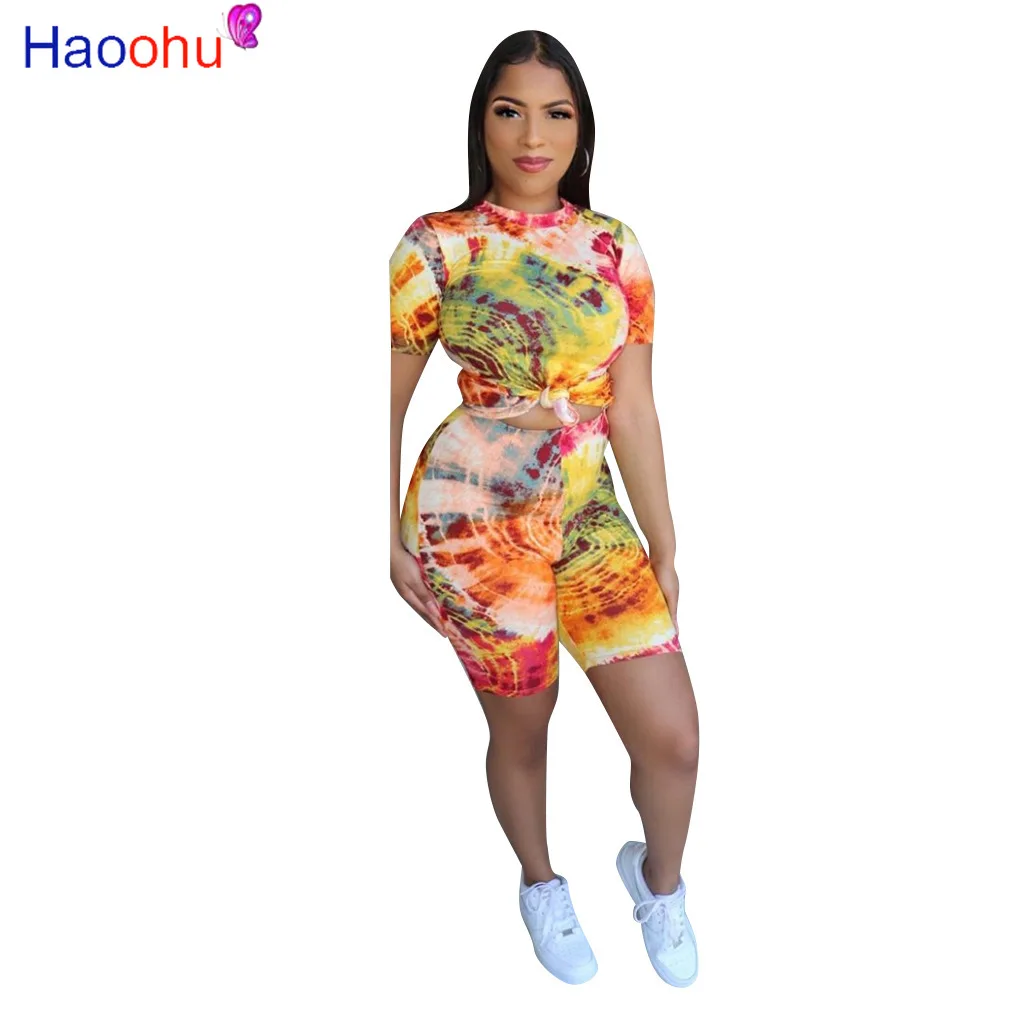Striped Tie Dye Print Two Piece Outfit Summer Clothes For Women O Neck Short Sleeve Crop Top+Bodycon Shorts Sweat Suit Trackusit
Striped Tie Dye Print Two Piece Outfit Summer Clothes For Women O Neck Short Sleeve Crop Top+Bodycon Shorts Sweat Suit Trackusit