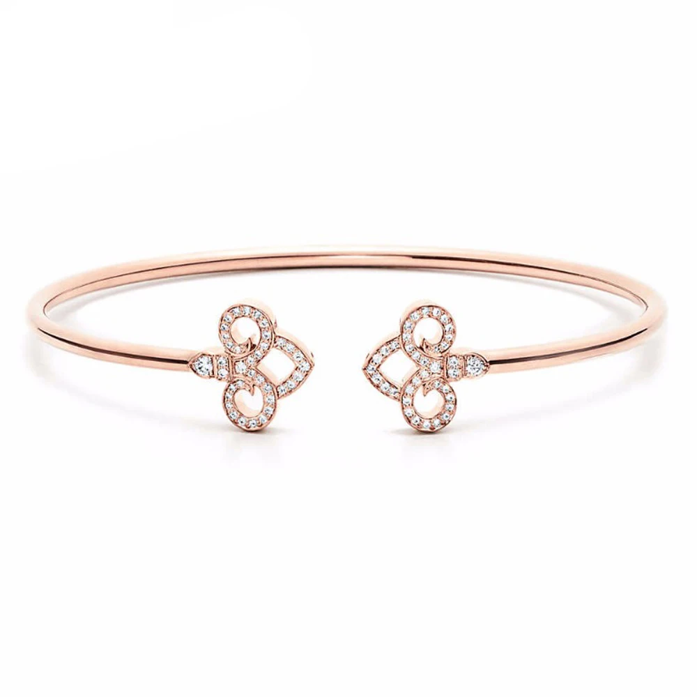 925 Sterling Silver Wedding Party Bracele Charm With Cubic Zirconia Fit Women Bowknot Shape Rings Birthday Party Gifts