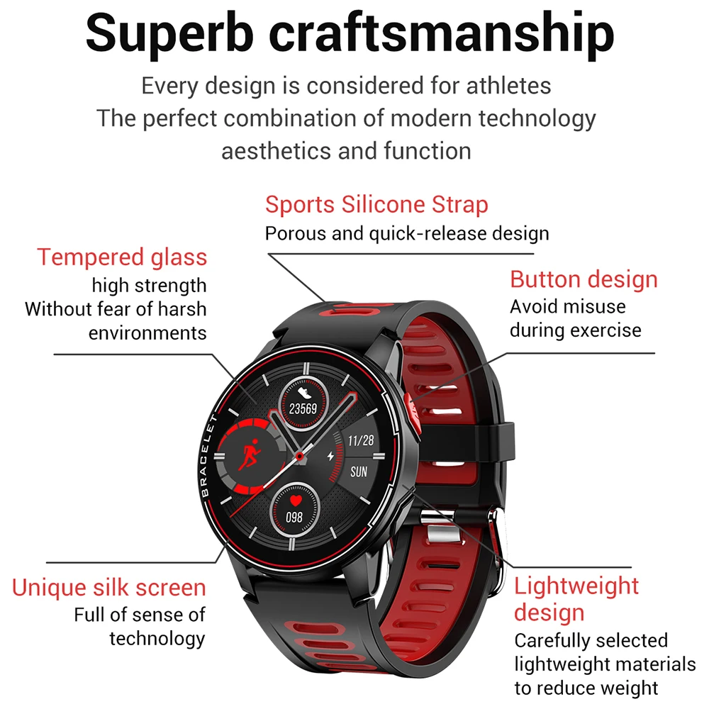 2020 New L6 Smart Watch IP68 Waterproof Sport Men Women Bluetooth Smartwatch Fitness Tracker Heart Rate Monitor For Android IOS
2020 New L6 Smart Watch IP68 Waterproof Sport Men Women Bluetooth Smartwatch Fitness Tracker Heart Rate Monitor For Android IOS