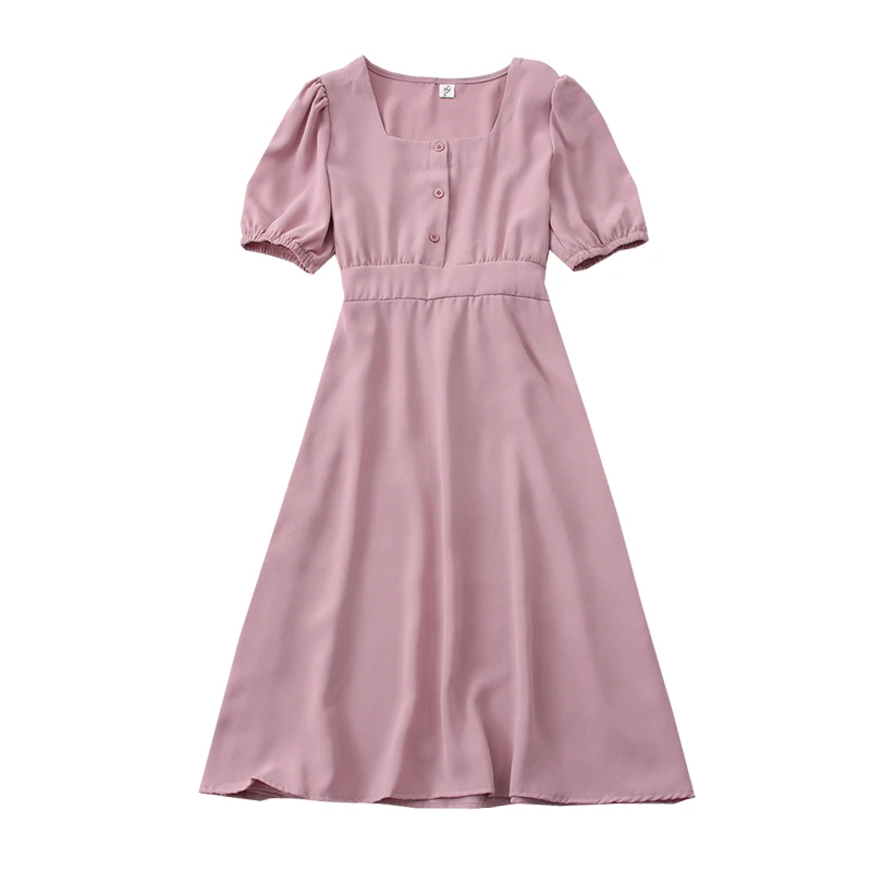2021 Summer New Retro French Square Collar Single-breasted High Waist Slim Strap Bubble Sleeve Dress Female
2021 Summer New Retro French Square Collar Single-breasted High Waist Slim Strap Bubble Sleeve Dress Female