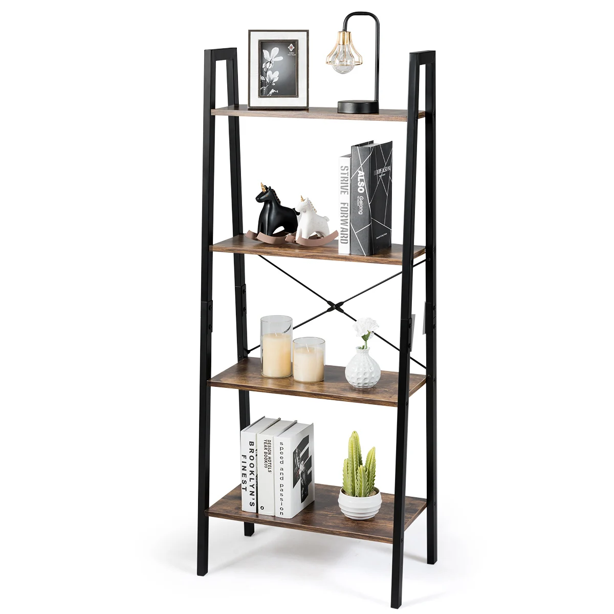 COSTWAY 4-Tier Ladder Shelf Ladder Bookcase Bookshelf Display Rack Plant Stand Natural
COSTWAY 4-Tier Ladder Shelf Ladder Bookcase Bookshelf Display Rack Plant Stand Natural