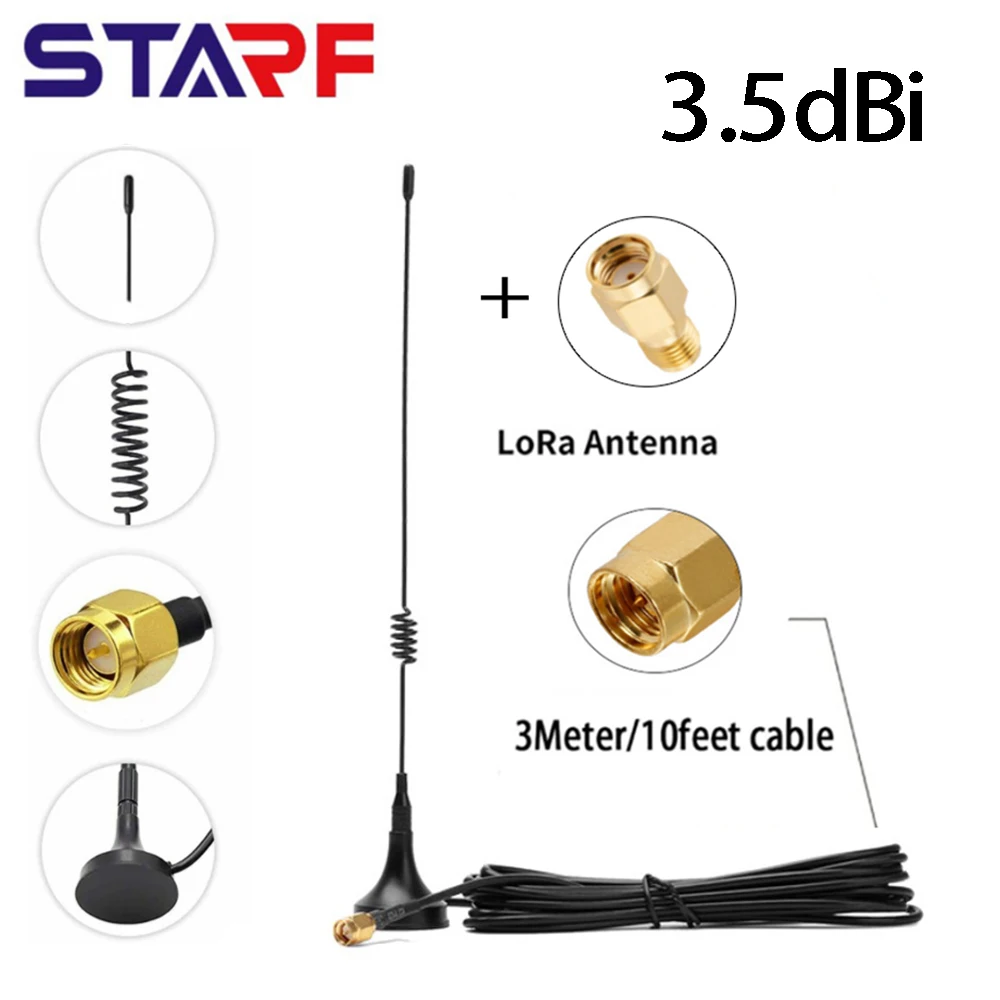 Антенны LoRa LoRaWAN SMA с вертикальной поляризацией, 868 МГц, 915 дБи, 3 метра, Удлинительный кабель с магнитной основой
Антенны LoRa LoRaWAN SMA с вертикальной поляризацией, 868 МГц, 915 дБи, 3 метра, Удлинительный кабель с магнитной основой