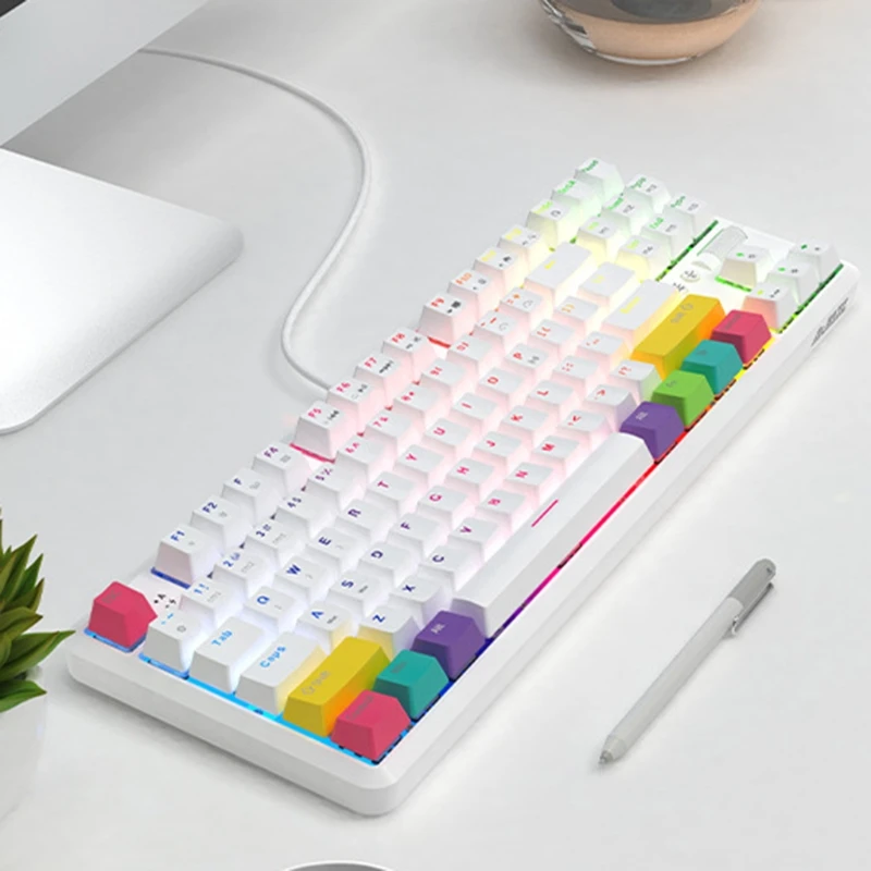 87 Keys Bluetooth Wired/Wireless Mechanical Keyboard for Ajazz K870T with RGB Backlit Type C Cable 2000mAh Battery NKRO T5UA
87 Keys Bluetooth Wired/Wireless Mechanical Keyboard for Ajazz K870T with RGB Backlit Type C Cable 2000mAh Battery NKRO T5UA