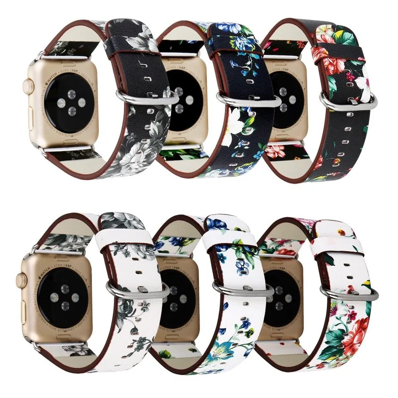 Ремешок кожаный для Apple Watch Series 7 6 SE 5 4 3 2, винтажный браслет с цветочным принтом для IWatch 44 мм 45 42 мм 38 40 41 мм 
Ремешок кожаный для Apple Watch Series 7 6 SE 5 4 3 2, винтажный браслет с цветочным принтом для IWatch 44 мм 45 42 мм 38 40 41 мм