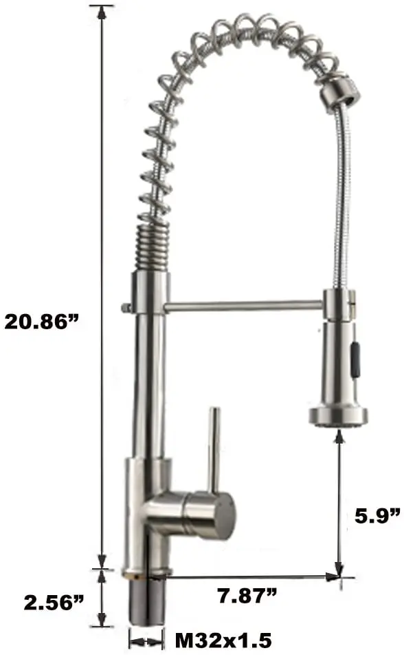 Commercial Stainless Steel Single Lever Handle Pull Down Sprayer Spring Kitchen Faucet Brushed Nickel Finish Kitchen Mixer
Commercial Stainless Steel Single Lever Handle Pull Down Sprayer Spring Kitchen Faucet Brushed Nickel Finish Kitchen Mixer