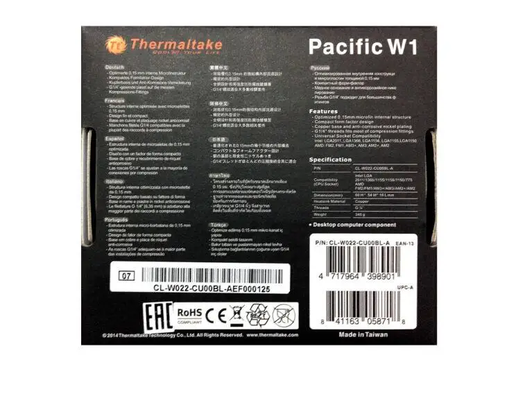 Thermaltake Pacific W1 CPU water-cooling head (full platform / 0.15mm micro-channel structure anti-corrosion)
Thermaltake Pacific W1 CPU water-cooling head (full platform / 0.15mm micro-channel structure anti-corrosion)