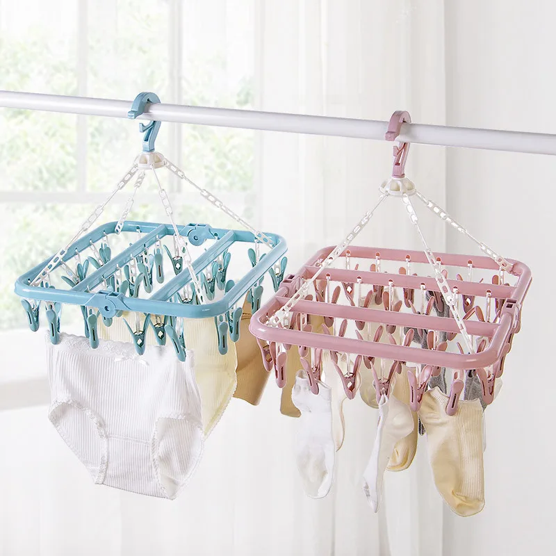 32 Clips Drying Rack Sock Holder Portable Windproof Socks Folding Cloth Hanger Rack Clothespin Wardrobe Storage Cloth Hangers
32 Clips Drying Rack Sock Holder Portable Windproof Socks Folding Cloth Hanger Rack Clothespin Wardrobe Storage Cloth Hangers