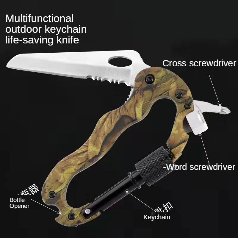 Portable The New Carabiner Backpack BuckleQuick Hanging Hanging Buckle Keychain Knife Serrated Screwdriver Phillips Screwdriver
Portable The New Carabiner Backpack BuckleQuick Hanging Hanging Buckle Keychain Knife Serrated Screwdriver Phillips Screwdriver