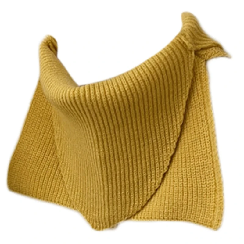 

Women Autumn Ribbed Knit Shawl Wrap Collar Casual Evening Winter Cape Shrug Neckerchief Solid Color Bolero Neck Warmer