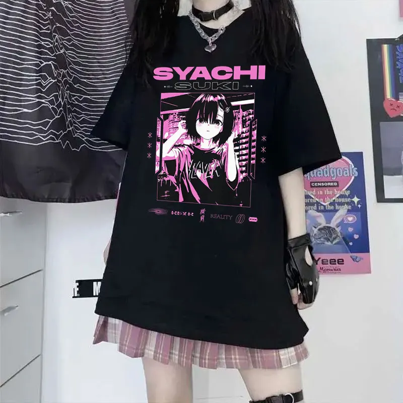 Женская футболка в стиле Харадзюку свободная Готическая панк уличная одежда y2k