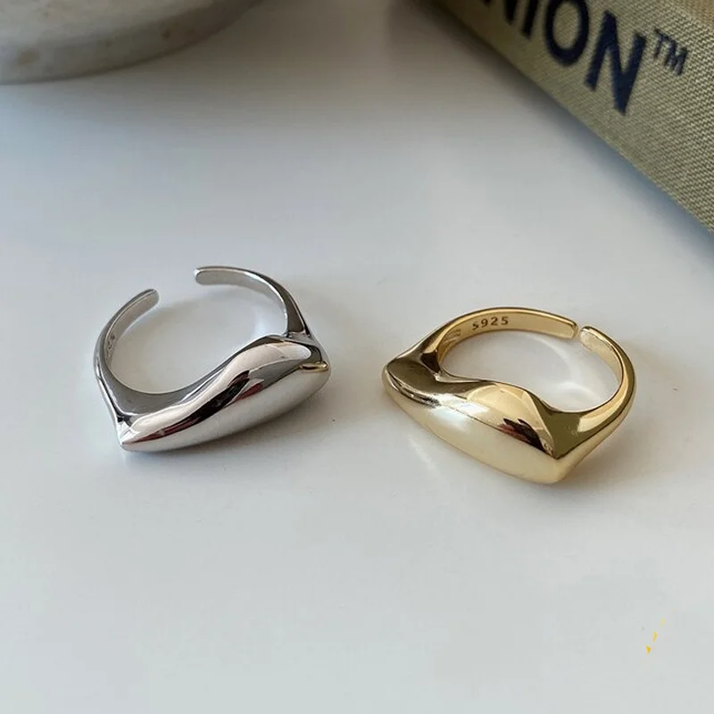 A00964 925 Sterling Silver Minimalist Geometric Irregular Adjustable Ring for Fashion Women Punk Rock French Style Jewelry
A00964 925 Sterling Silver Minimalist Geometric Irregular Adjustable Ring for Fashion Women Punk Rock French Style Jewelry